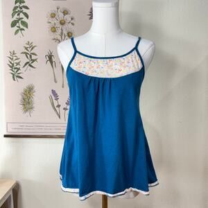 90s Y2k Floral Babydoll Cami Top Mod Retro Indie Whimsy Twee Fairy Grunge XS S